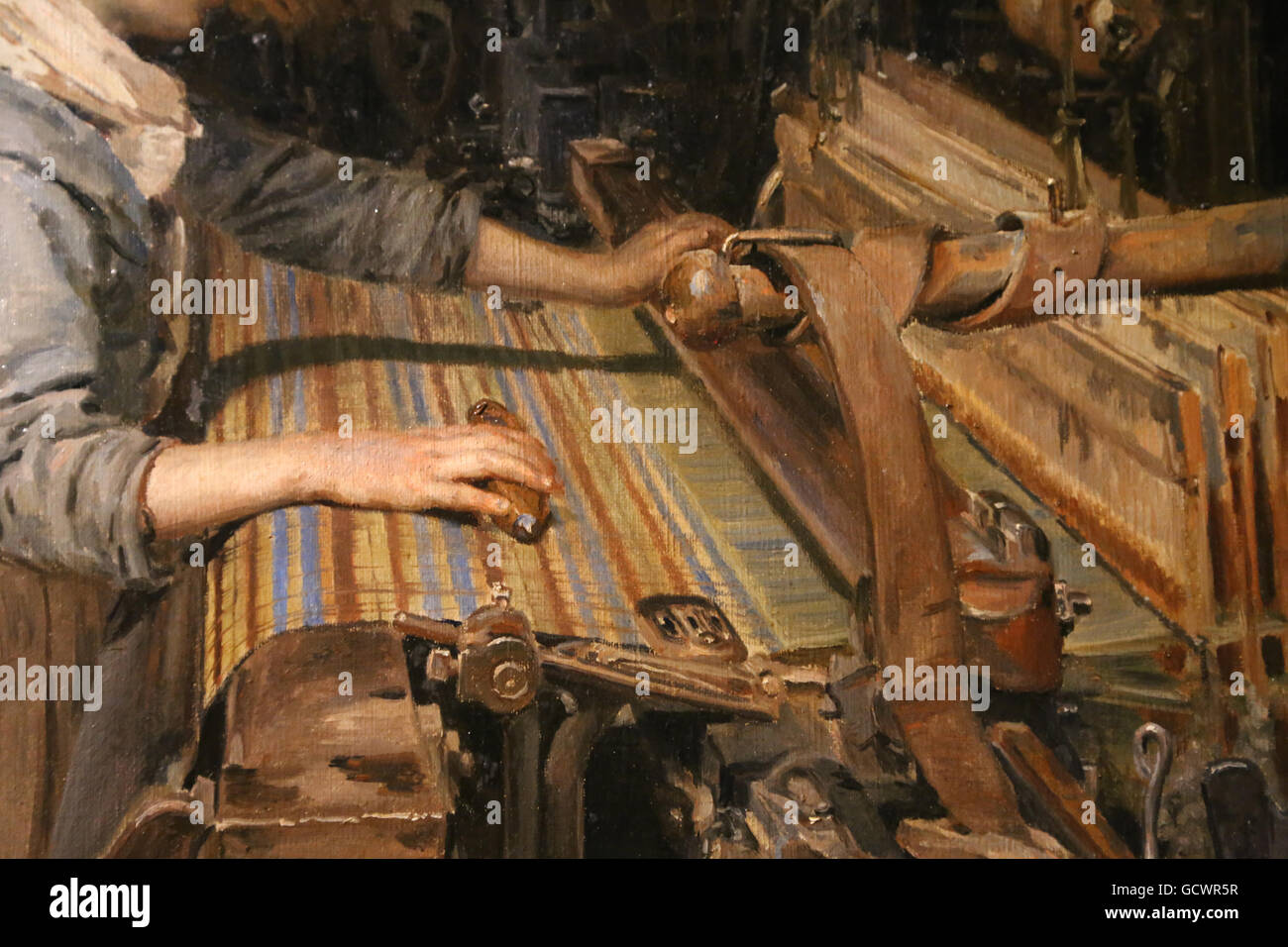 La ragazza di funzionamento da Joan Planella, 1885. Museo della Storia di Catalunya, Barcelona. Spagna. Foto Stock