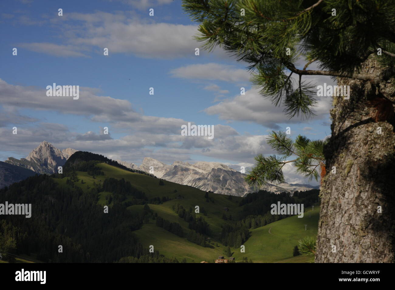 Alpe di Siusi panorama Foto Stock