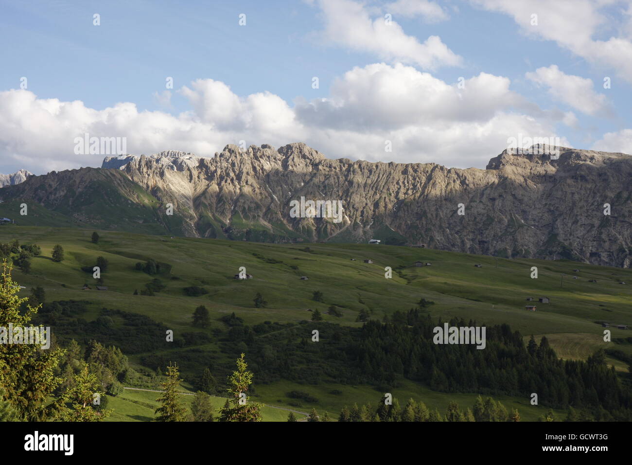 Alpe di Siusi panorama Foto Stock
