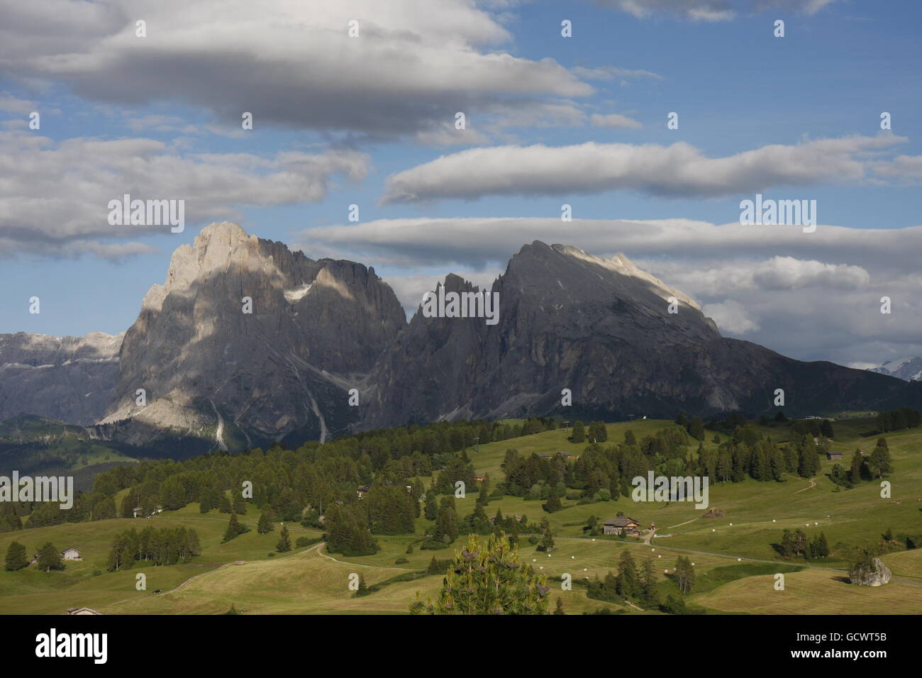 Alpe di Siusi panorama Foto Stock