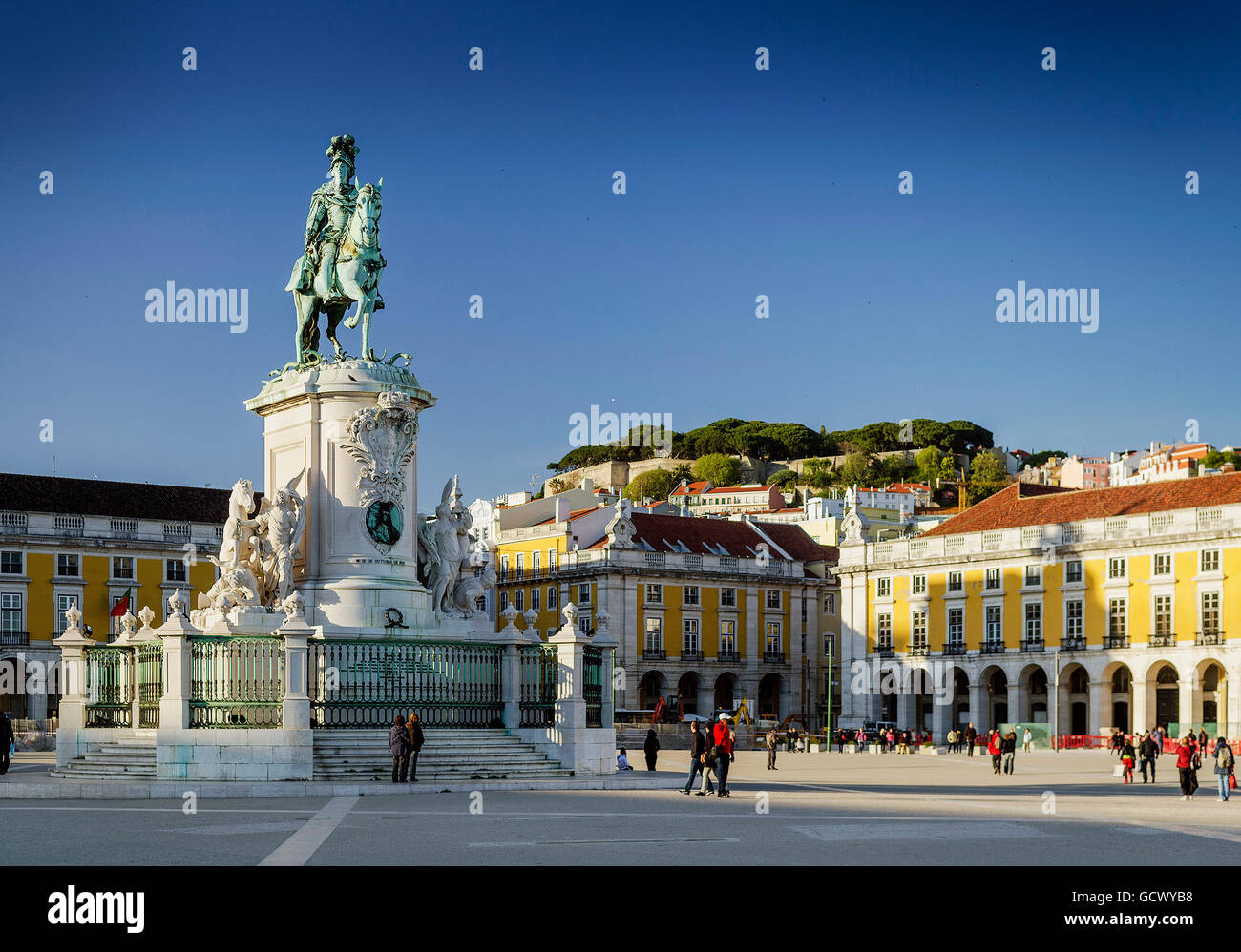 Praca do Comercio piazza principale nel centro di città vecchia Lisbona portogallo Foto Stock