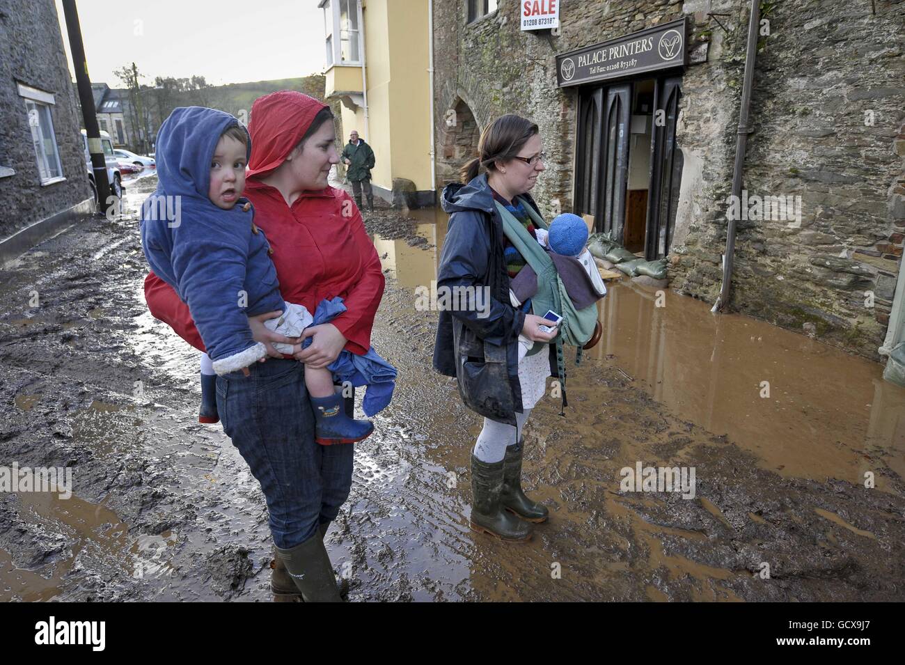 Inondazioni in Cornovaglia Foto Stock