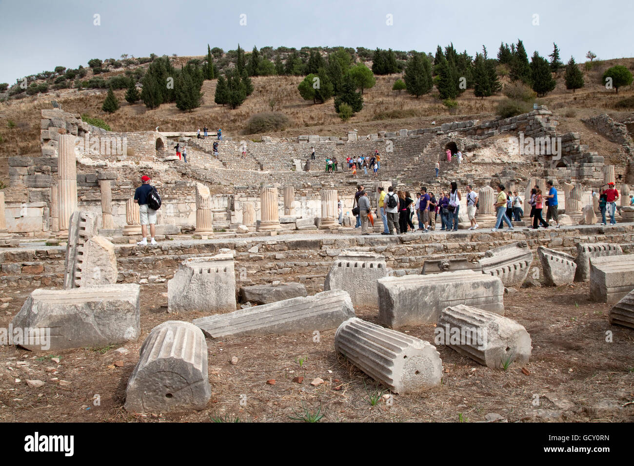 Teatro Odeon, antiche rovine di una città di Efeso, Selcuk, Lycia, Turchia, Asia Foto Stock