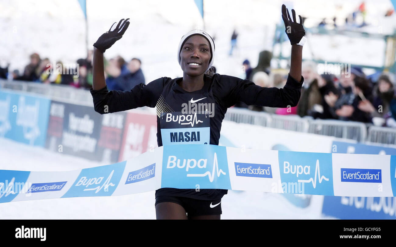 Atletica - BuPA Great Winter Run - Edimburgo. Linet Masai vince la gara Womens International 6k & Scottish InterDistrict durante la BuPA Great Winter Run di Edimburgo. Foto Stock