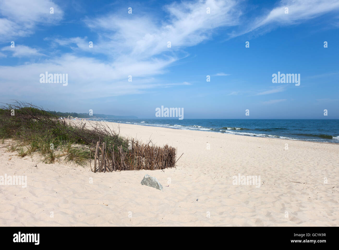 Spiaggia di sabbia bianca a Mar Baltico in Wladyslawowo, Polonia Foto Stock