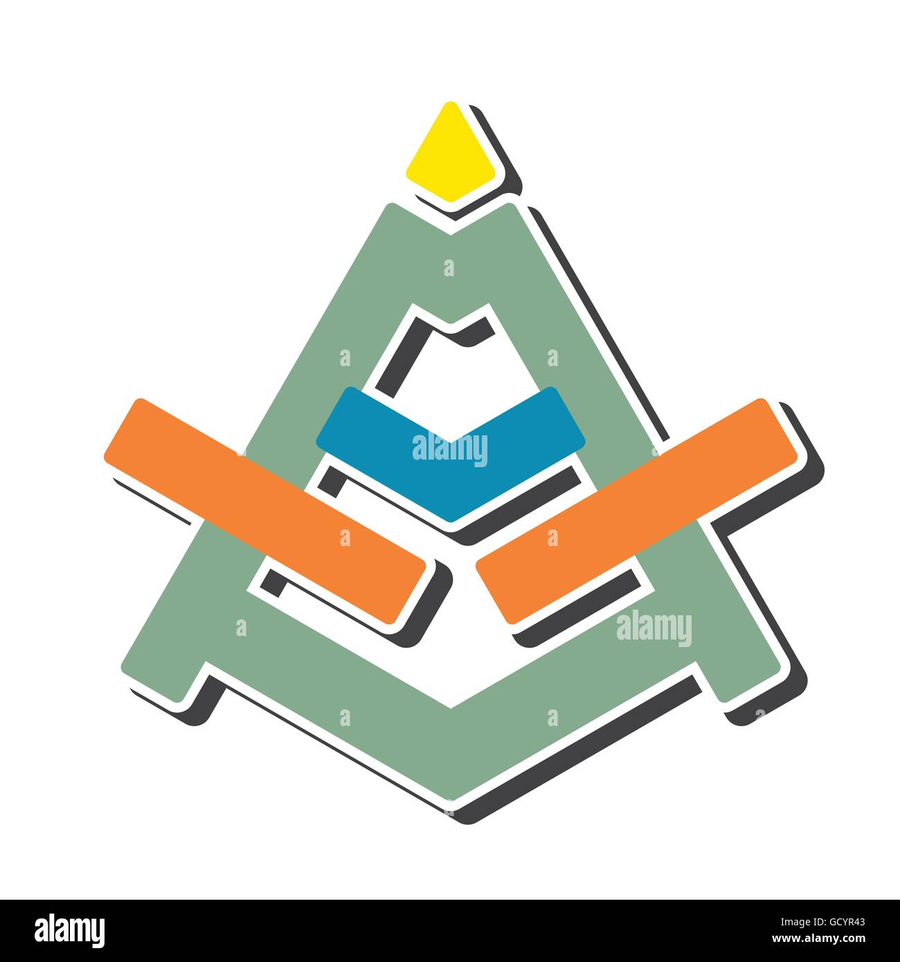 Lettera di un originale design logo emblema illustrazione vettoriale Illustrazione Vettoriale