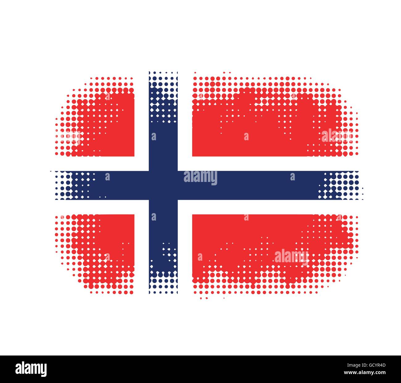 Bandiera della Norvegia simbolo vettore mezzitoni illustrazione dello sfondo Illustrazione Vettoriale
