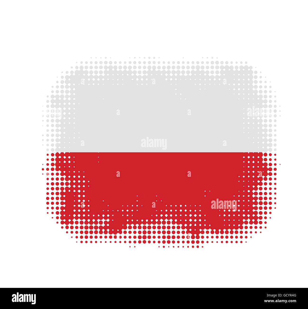 Bandiera della Polonia simbolo vettore mezzitoni illustrazione dello sfondo Illustrazione Vettoriale