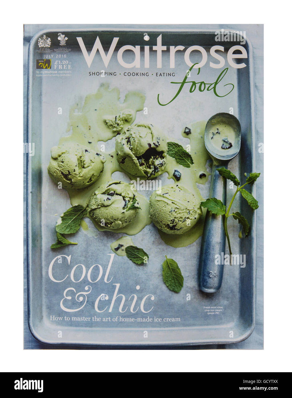 Waitrose Food Magazine su sfondo bianco Foto Stock