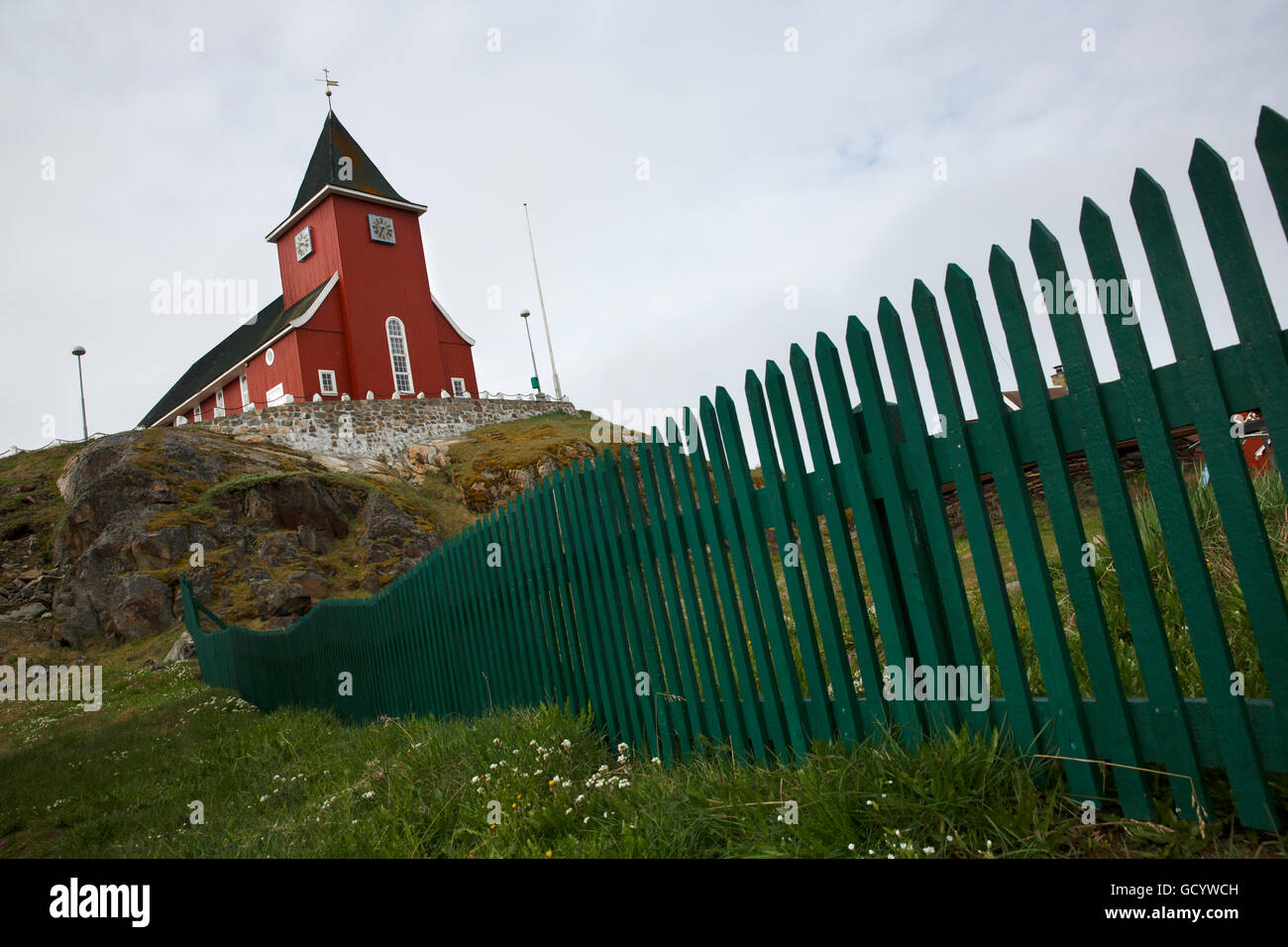 La chiesa, Sisimiut, Groenlandia Foto Stock