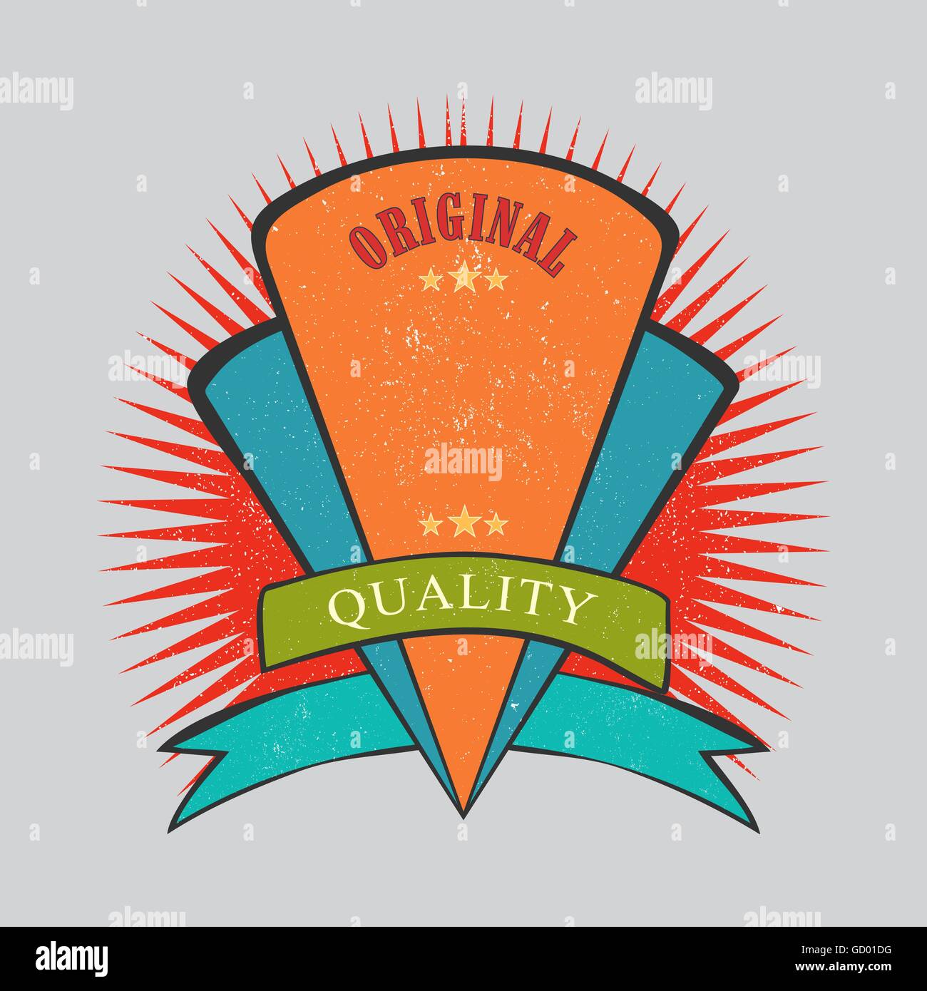 Retro Vintage il badge con texture Illustrazione Vettoriale