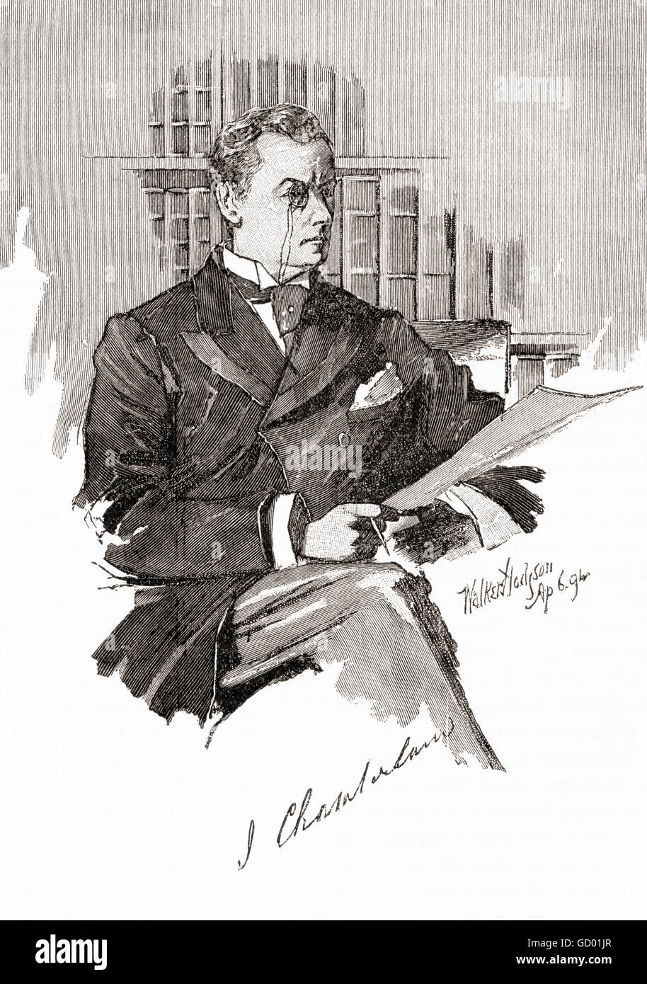 Joseph Chamberlain, 1836 - 1914. British politico e statista. Il padre di Neville Chamberlain, Primo Ministro dell'Inghilterra. Foto Stock