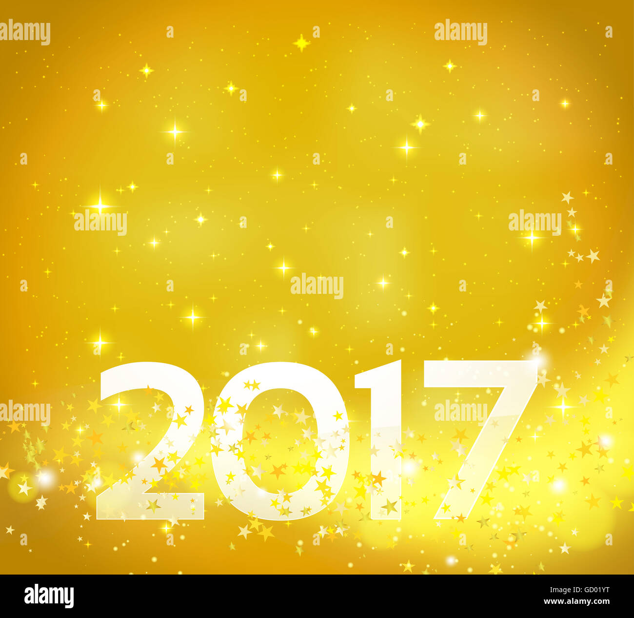 Golden abstract sfondo con 2017 numero. Felice anno nuovo sfondo. Vettore templat design Foto Stock