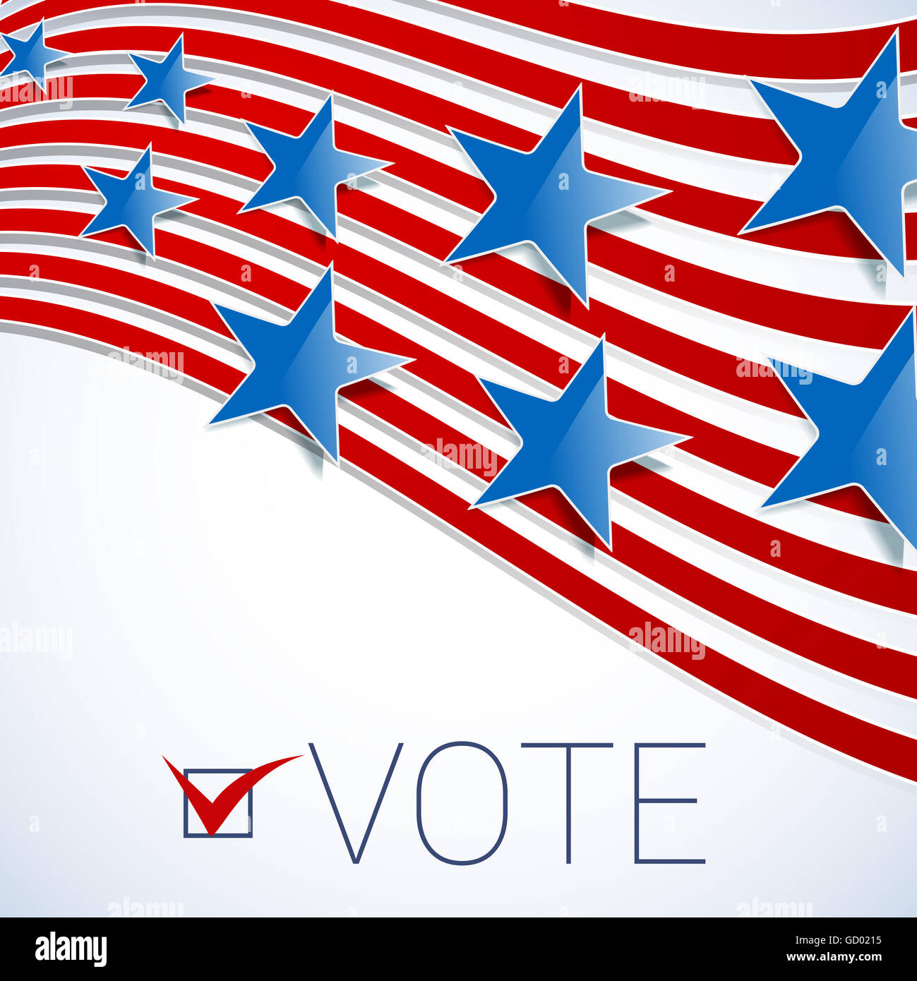Stati Uniti d'America bandiera astratta con strisce rosse e blu stelle come elezione tema sfondo Foto Stock