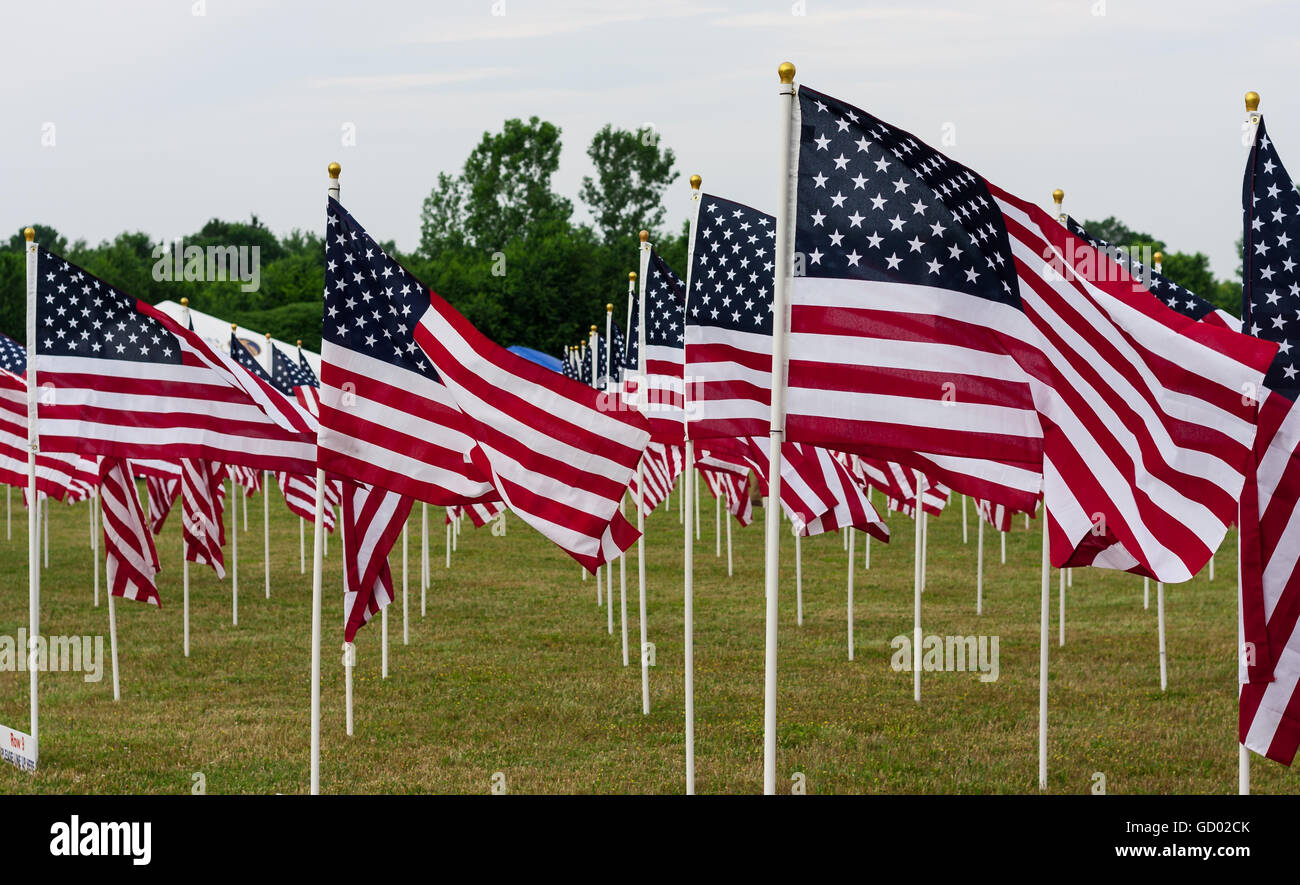 Il Memorial Day - Il campo delle Bandiere Foto Stock