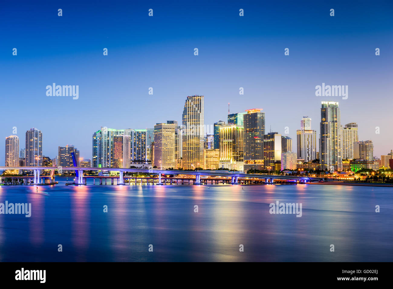 Miami, Florida, Stati Uniti d'America skyline del centro. Foto Stock