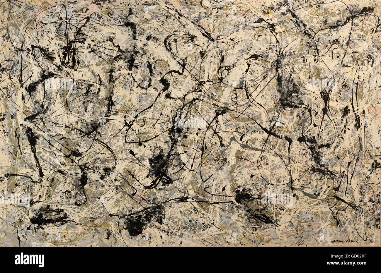 Numero 28,1950, 1950, Jackson Pollock. Uno di Pollock i famosi dipinti di gocciolamento Foto Stock