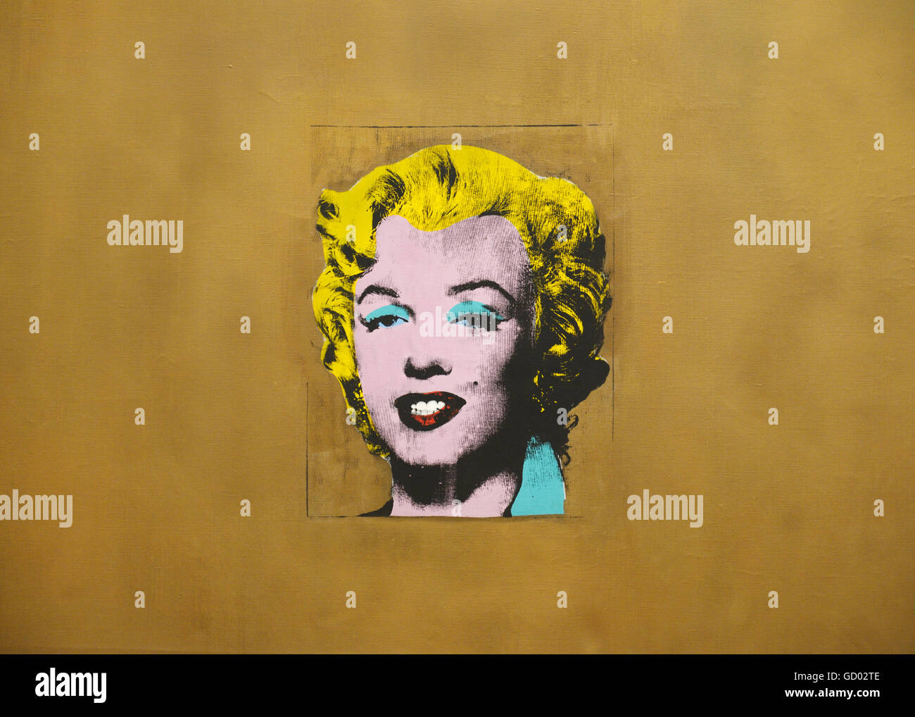 Oro Marilyn Monroe, 1962 da Andy Warhol, l'inchiostro serigrafico sul polimero sintetico di vernice sulla tela, realizzata poco dopo il suo suicidio Foto Stock