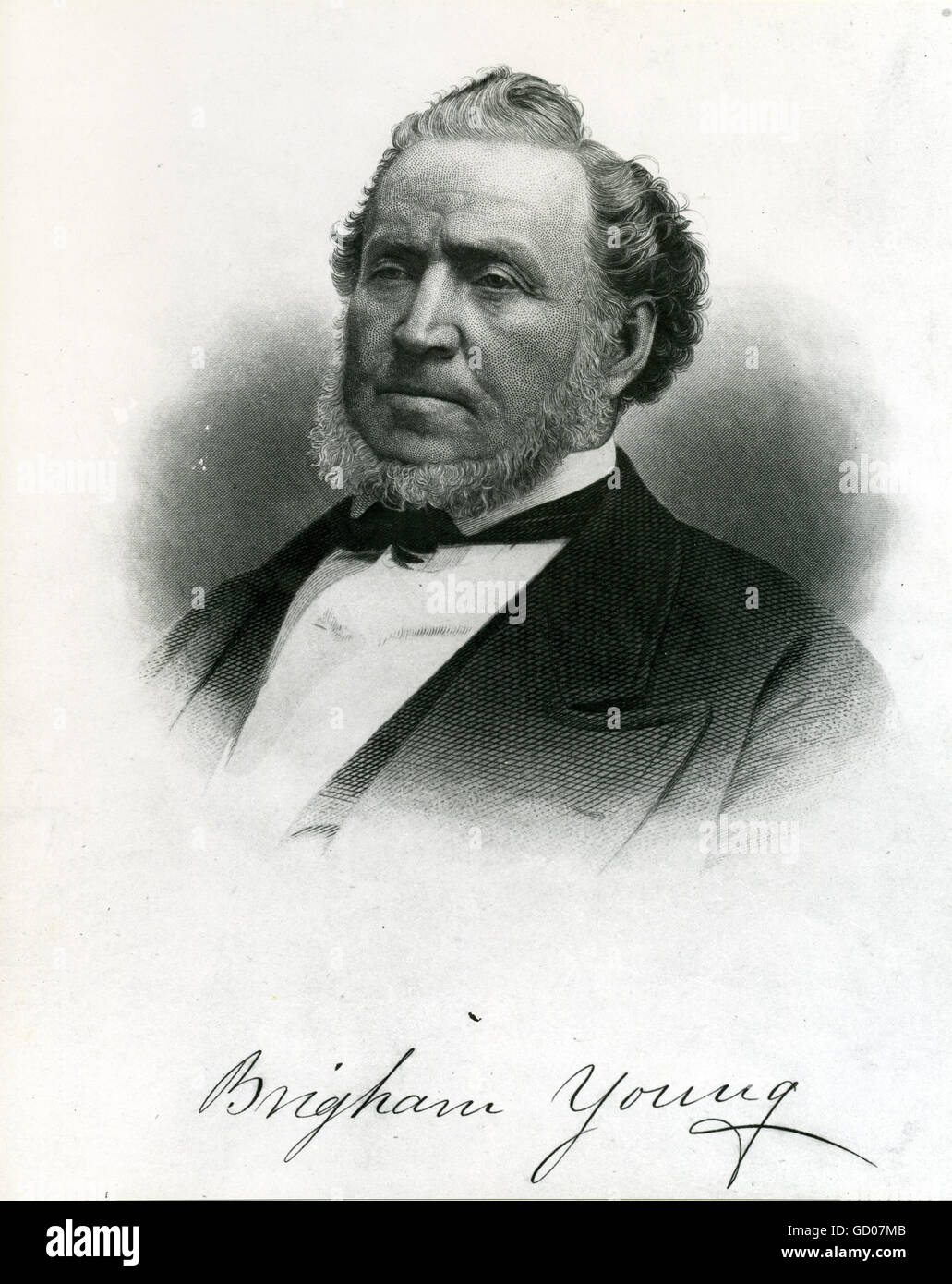 La Brigham Young (1801 - 1877). Secondo il presidente della Chiesa di Gesù Cristo dei Santi Latter-Day (Mormone). Primo governatore dello stato dello Utah. Foto Stock