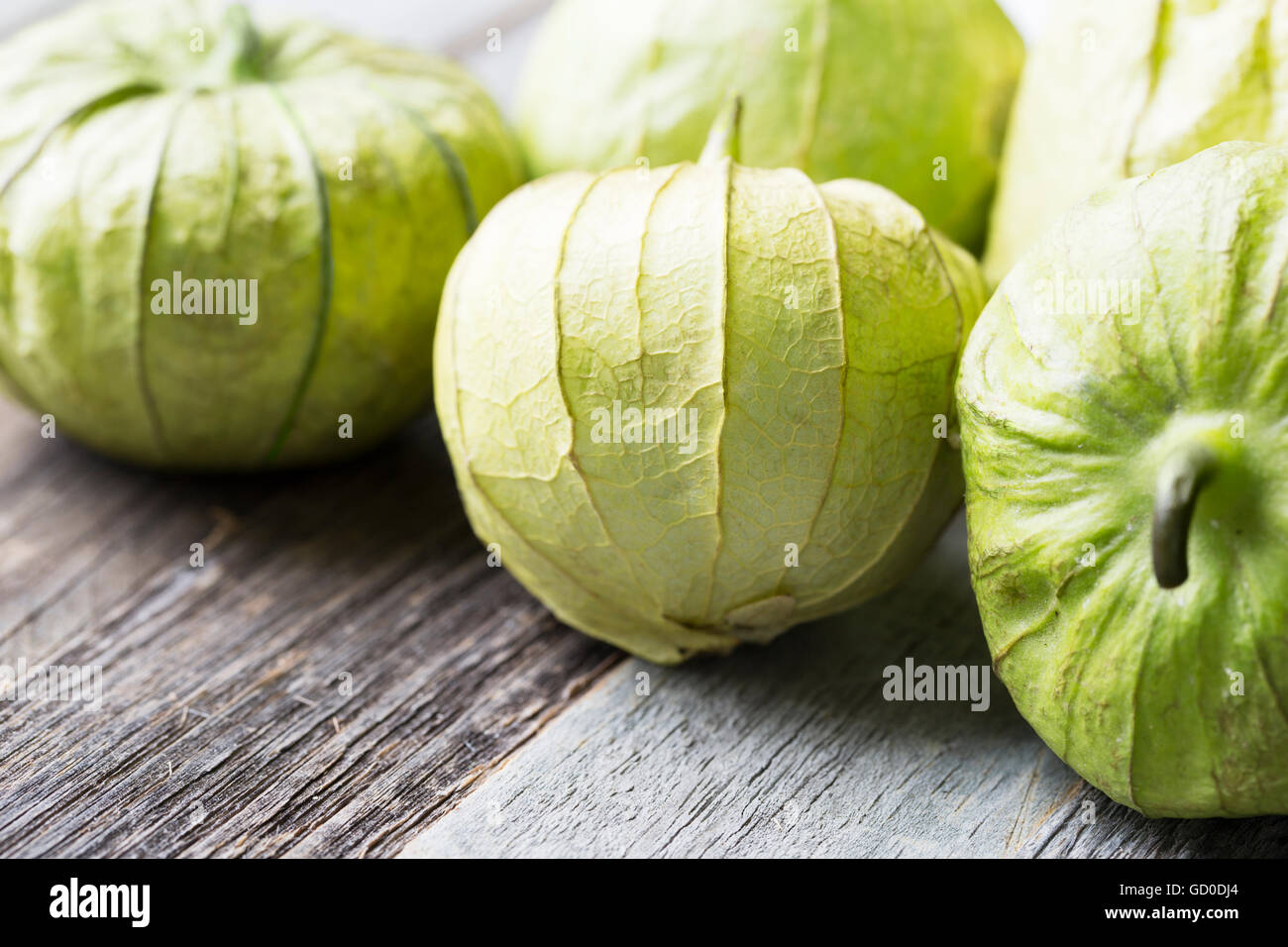 Close up tomatillos orientamento orizzontale Foto Stock