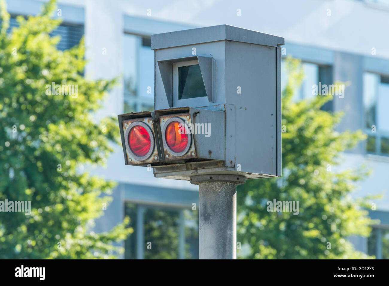 Primo piano di una trappola di radar in Germania Foto Stock
