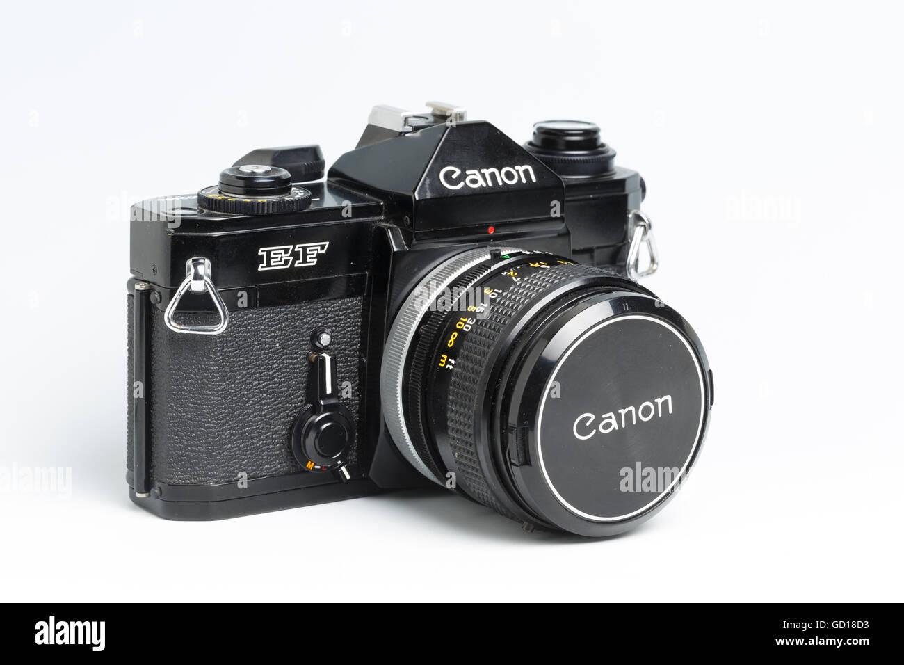 EF Canon SLR fotocamera a pellicola, dal 1973 - 1978, con 50mm F1.4 lente FD Foto Stock