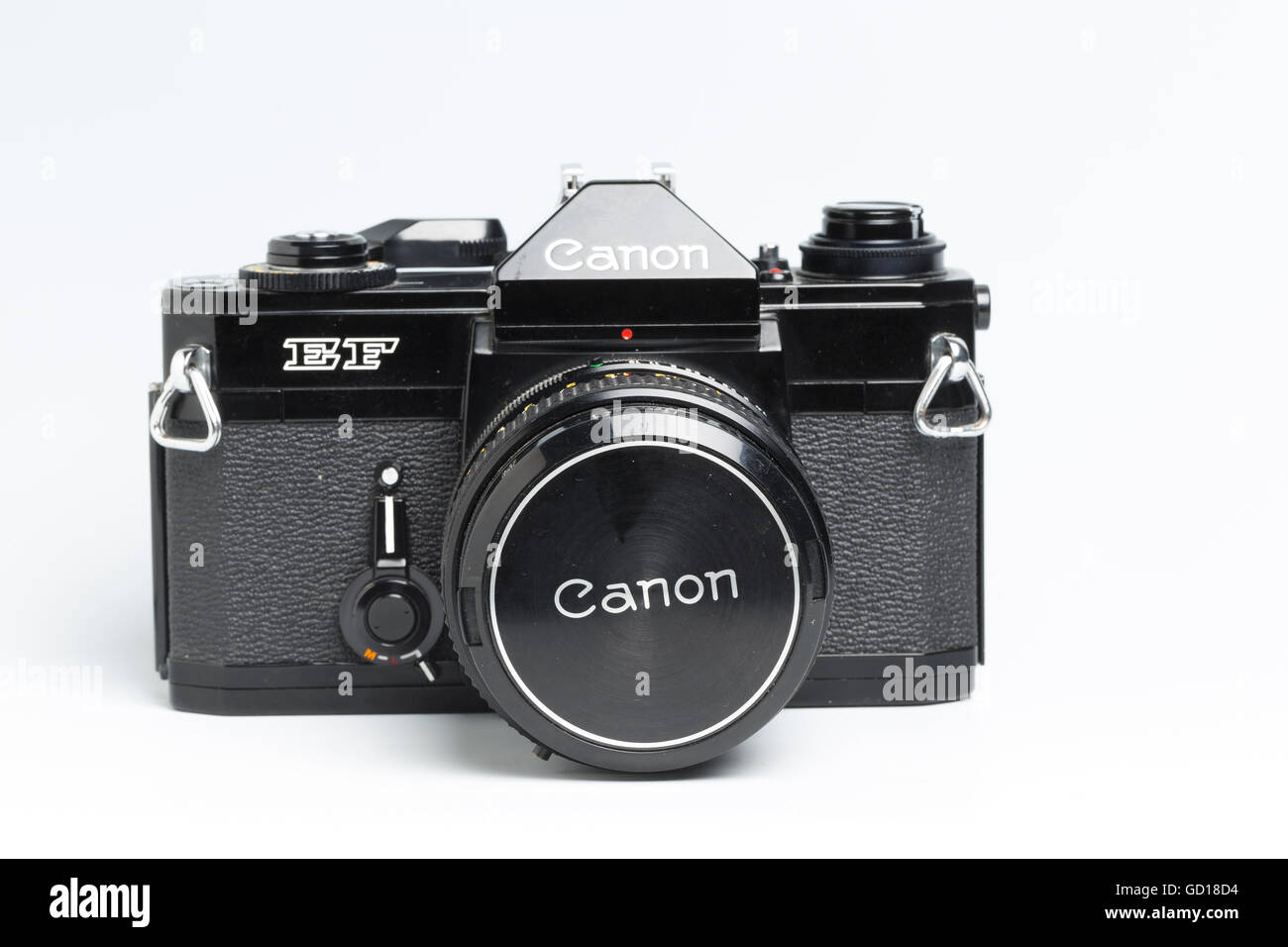 EF Canon SLR fotocamera a pellicola, dal 1973 - 1978, con 50mm F1.4 lente FD Foto Stock