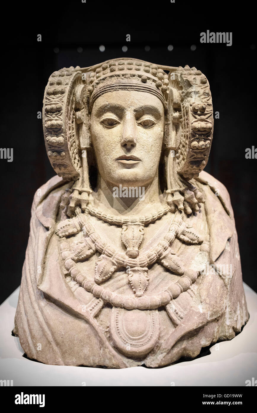 Madrid. Spagna. La Dama di Elche (La Dama de Elche), il Museo Archeologico Nazionale di Spagna. Museo Arqueológico Nacional. Foto Stock