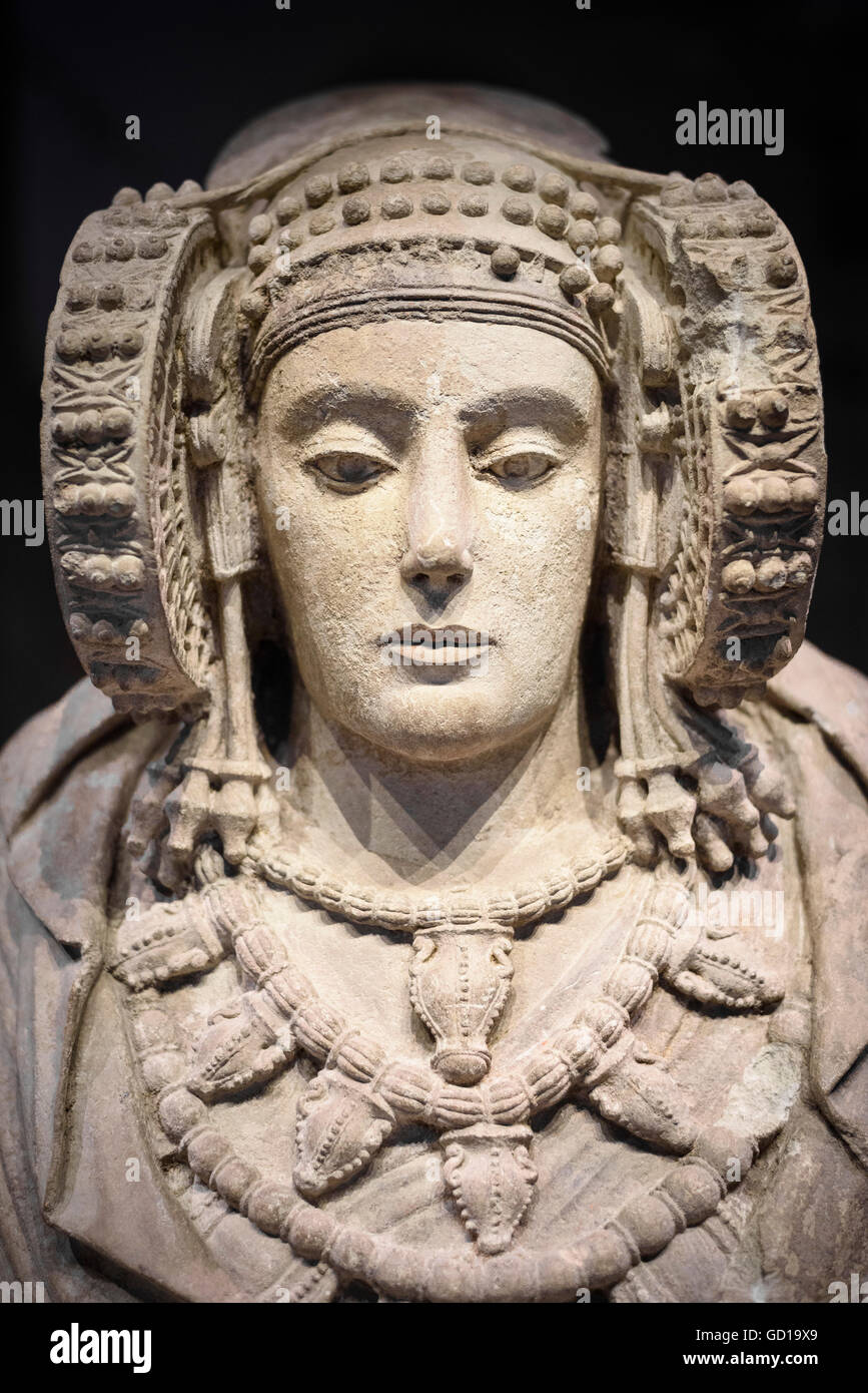 Madrid. Spagna. La Dama di Elche (La Dama de Elche), il Museo Archeologico Nazionale di Spagna. Museo Arqueológico Nacional. Foto Stock