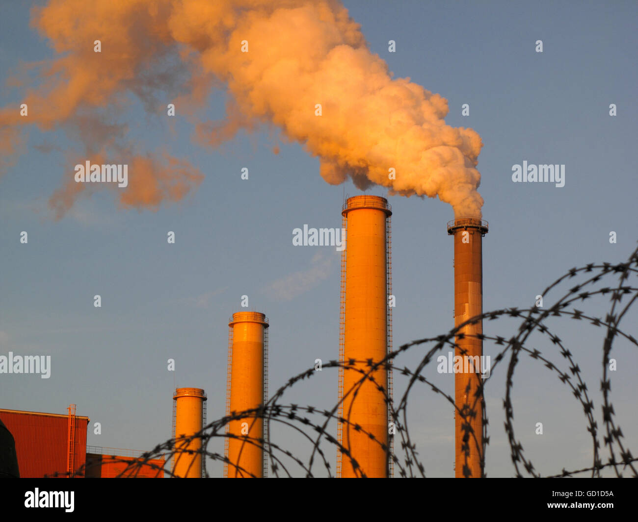 Inquinamento, impianto alimentato a carbone, Tisová, Boemia occidentale, Repubblica Ceca, Europa Foto Stock