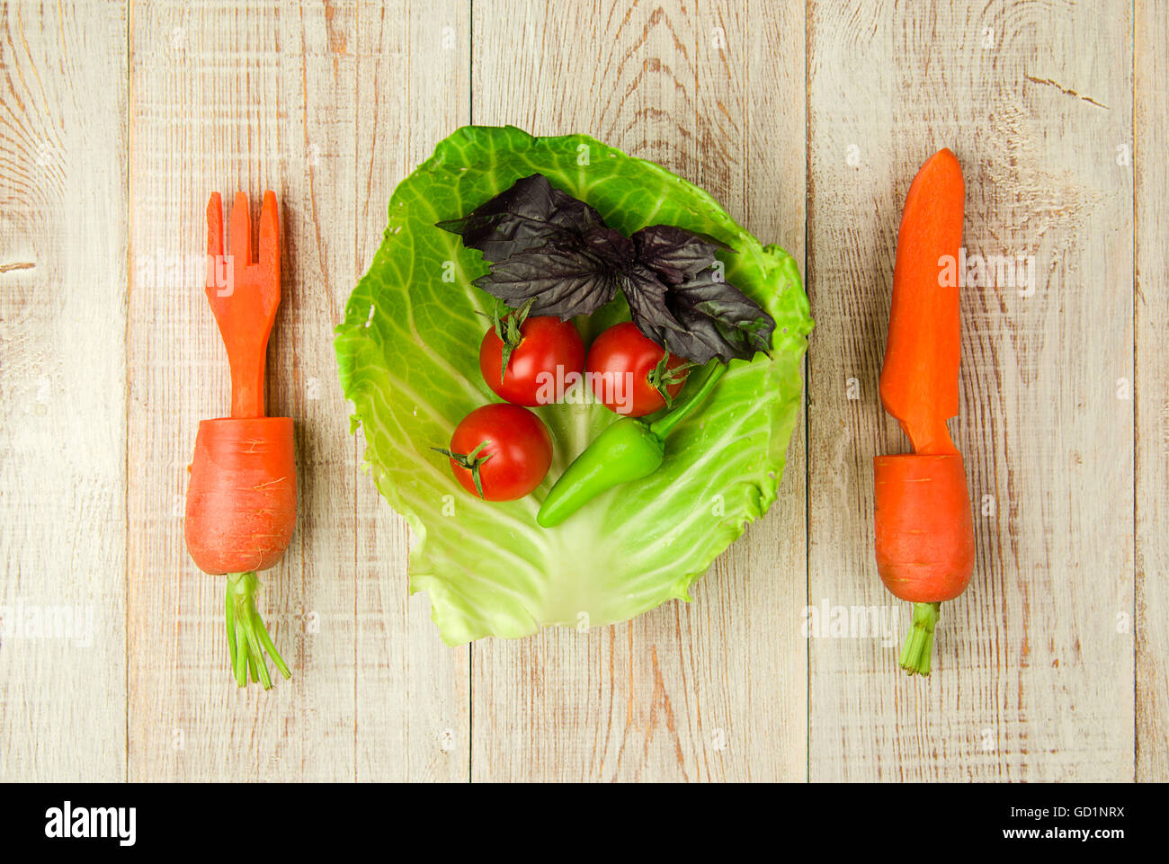 Set di verdure fresche per una dieta sana Foto Stock