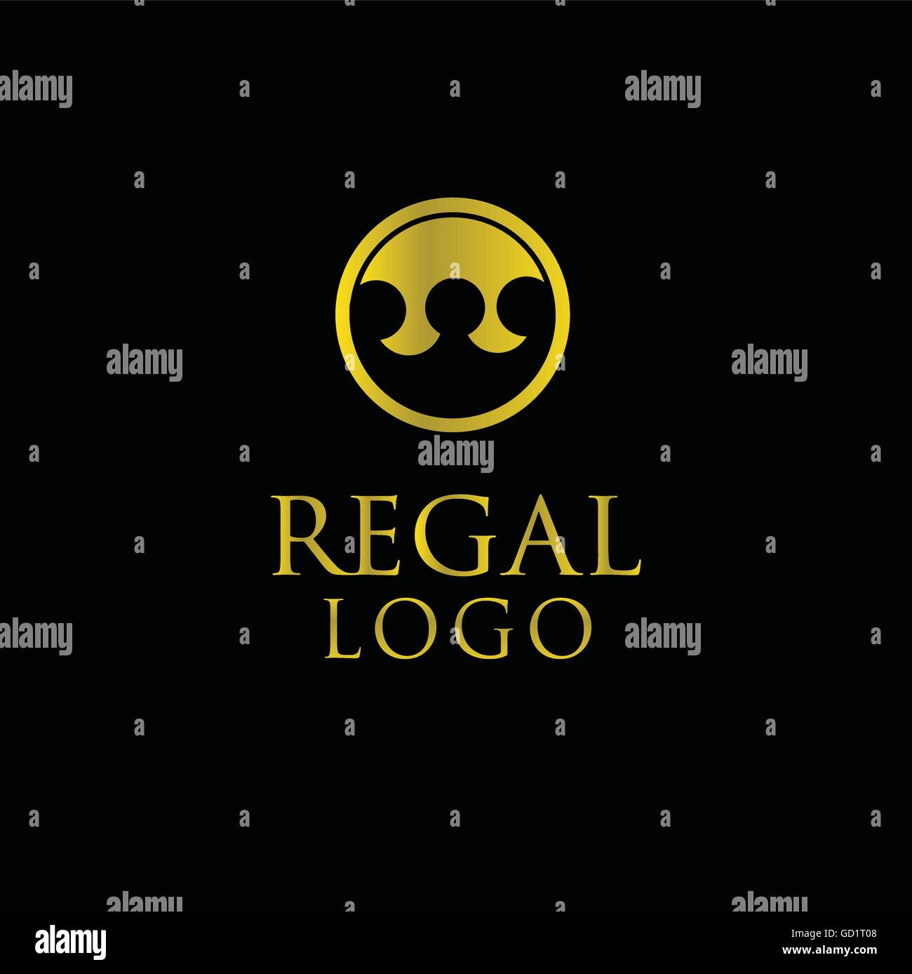 Regal concetto progettato in modo semplice in modo che possa essere utilizzato per di più si propone come logo ,segna ,simboli o icone. Illustrazione Vettoriale