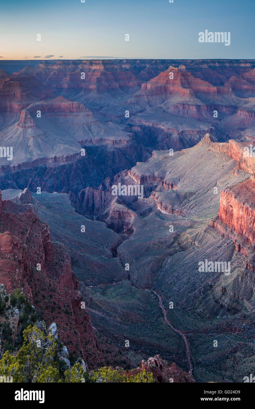 Le antiche metropoli del Grand Canyon dal punto di Mohave, altopiani e buttes, Grand Canyon, Arizona, Stati Uniti d'America Foto Stock