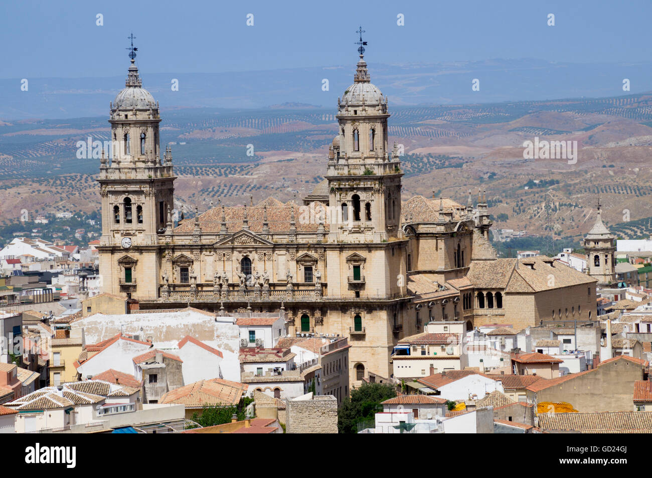 Parete ovest della cattedrale, Jaen, Andalusia, Spagna, Europa Foto Stock