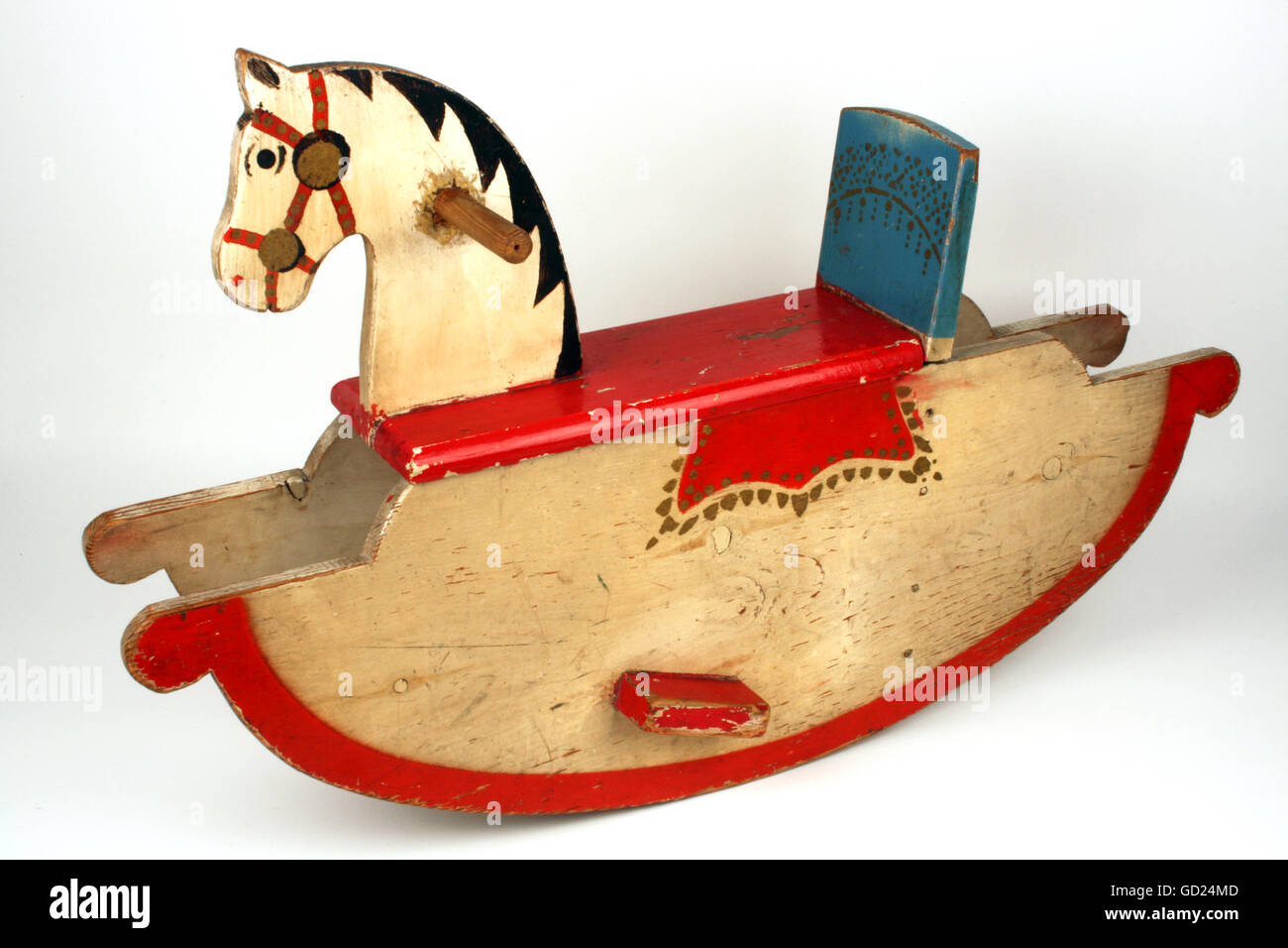 Giocattoli, cavallo dondolo, legno, vernice, Germania-Est, anni 50, , diritti aggiuntivi-clearences-non disponibile Foto Stock