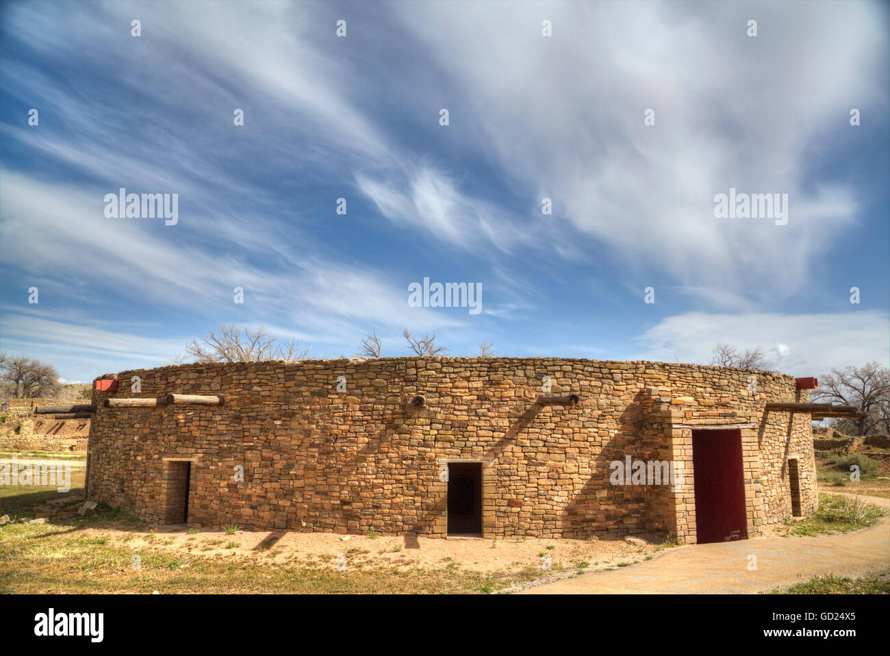Il grande Kiva, Aztec Ruins National Monument, Sito Patrimonio Mondiale dell'UNESCO, Nuovo Messico, Stati Uniti d'America, America del Nord Foto Stock