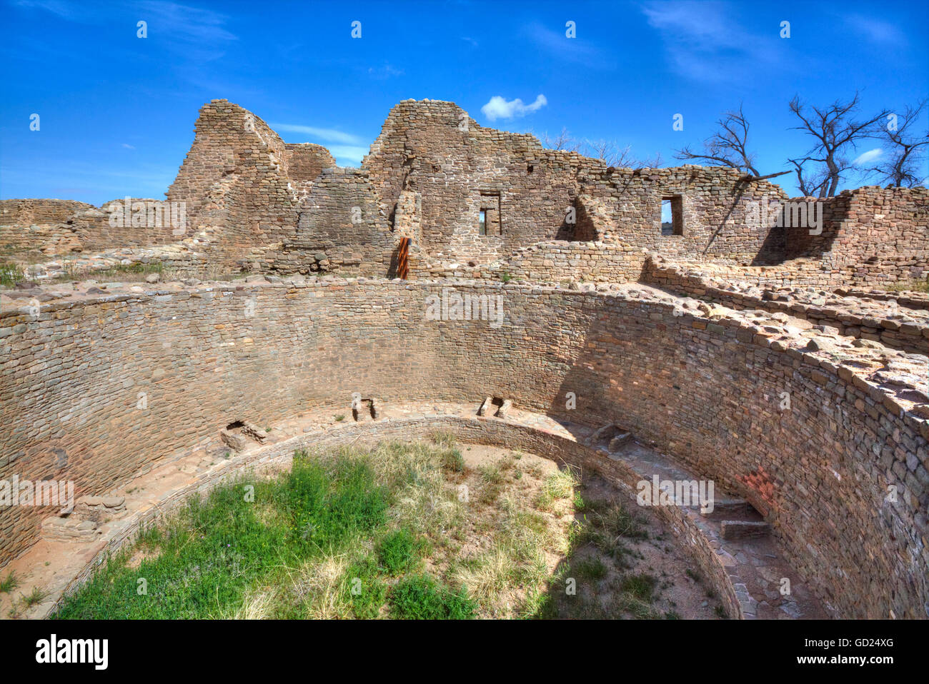 Aprire Kiva in Occidente rovine, Aztec Ruins National Monument, risalenti al periodo tra il 850 D.C. e 1100 DC, UNESCO, Nuovo Messico, STATI UNITI D'AMERICA Foto Stock