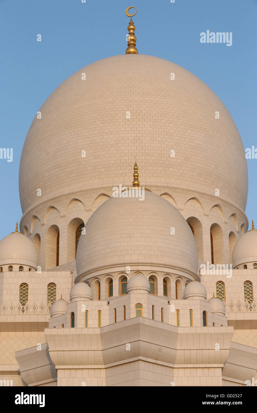 Sheikh Zayed Grande Moschea di Abu Dhabi, Emirati Arabi Uniti, Medio Oriente Foto Stock