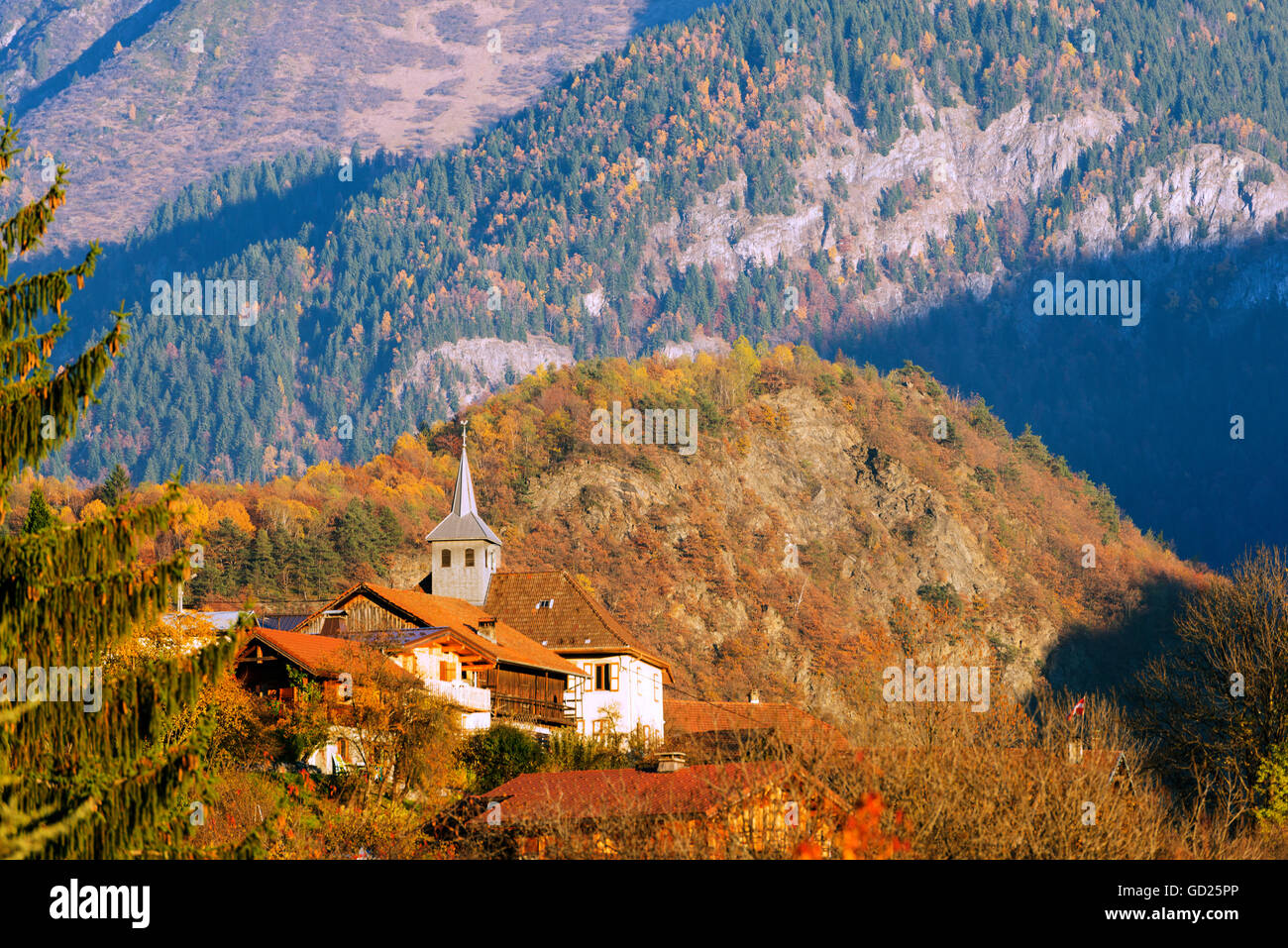 Paesaggio autunnale, Passy, Rhone Alpes, Haute Savoie, sulle Alpi francesi, Francia, Europa Foto Stock