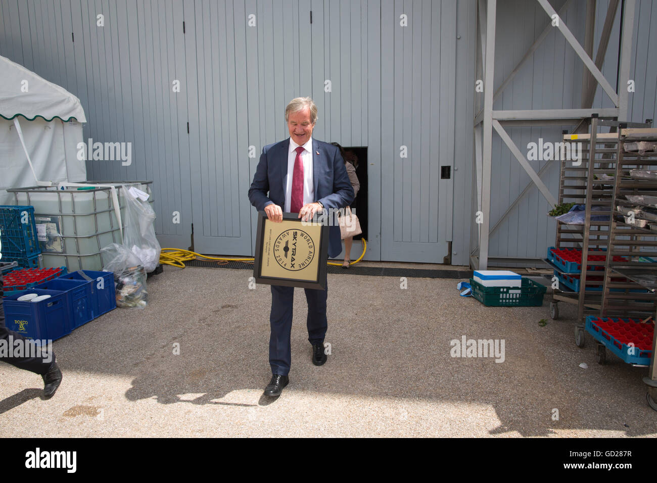 Bjørn Kjos, fondatore e CEO di Norwegian Air Shuttle, fotografato a Farnborough International Air Show, Hampshire, Inghilterra, Regno Unito Foto Stock