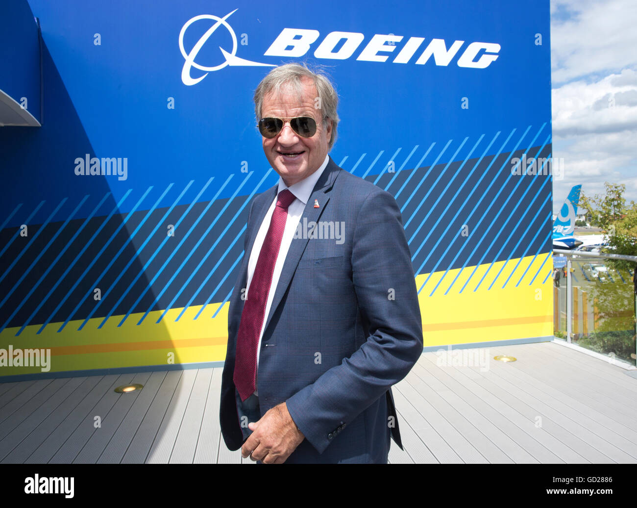 Bjørn Kjos, fondatore e CEO di Norwegian Air Shuttle, fotografato a Farnborough International Air Show, Hampshire, Inghilterra, Regno Unito Foto Stock