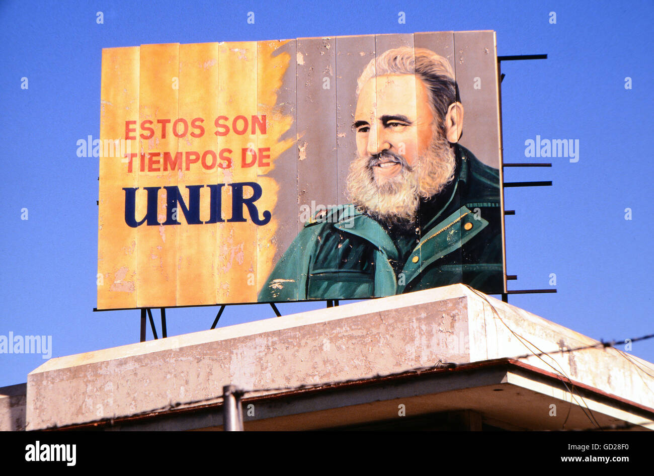 Geografia / viaggio, Cuba, politica, propaganda, poster con Fidel Castro,  pubblicità per la rivoluzione socialista, la Habana, 12.11.1993,  Additional-Rights-Clearences-non disponibile Foto stock - Alamy