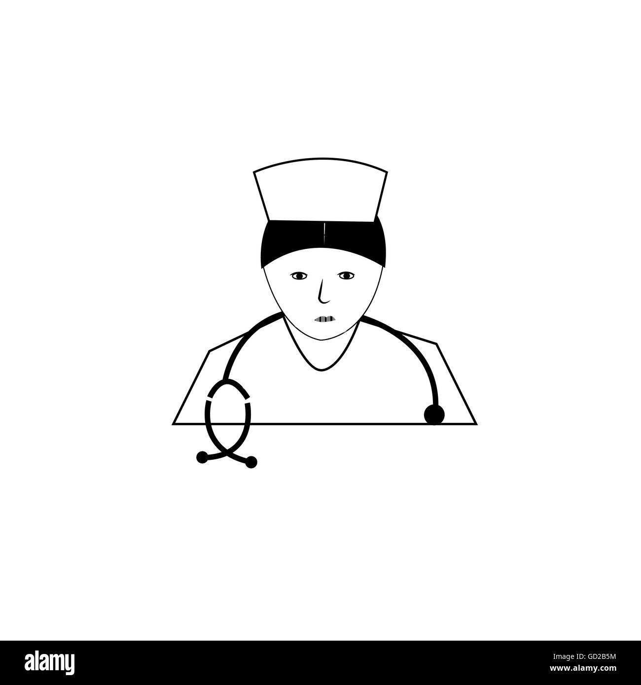 Pittogramma di un infermiere in uniforme. Foto Stock