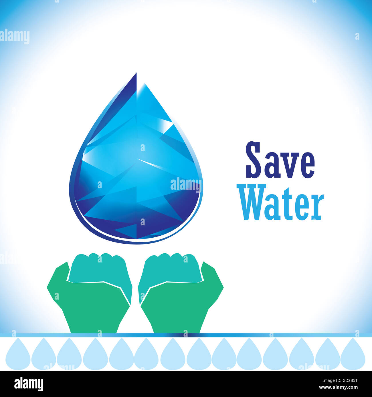 Acqua, una forma essenziale di energia..un grafico che descrive per salvare ogni goccia d'acqua. Foto Stock