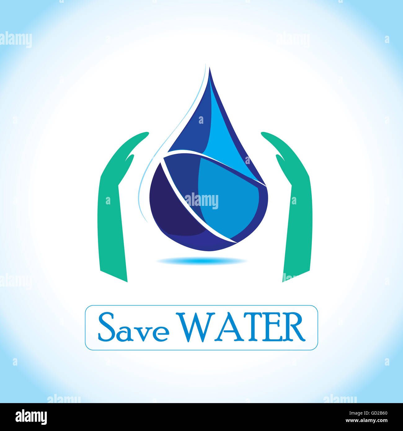 Acqua, una forma essenziale di energia..un grafico che descrive per salvare ogni goccia d'acqua. Foto Stock
