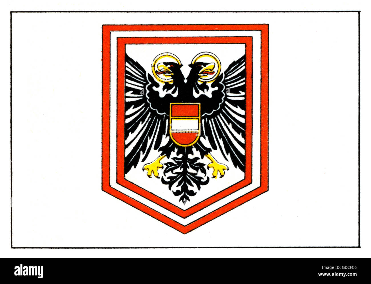 Sport, Giochi Olimpici, Berlino 1.- 16.8.1936, emblemi, Comitato Olimpico d'Austria, 1936, eraldica, stemma, assistenti, giochi estivi, XI Olympiad, Germania, anni trenta, XX secolo, storico, storico, diritti aggiuntivi-clearences-non disponibile Foto Stock