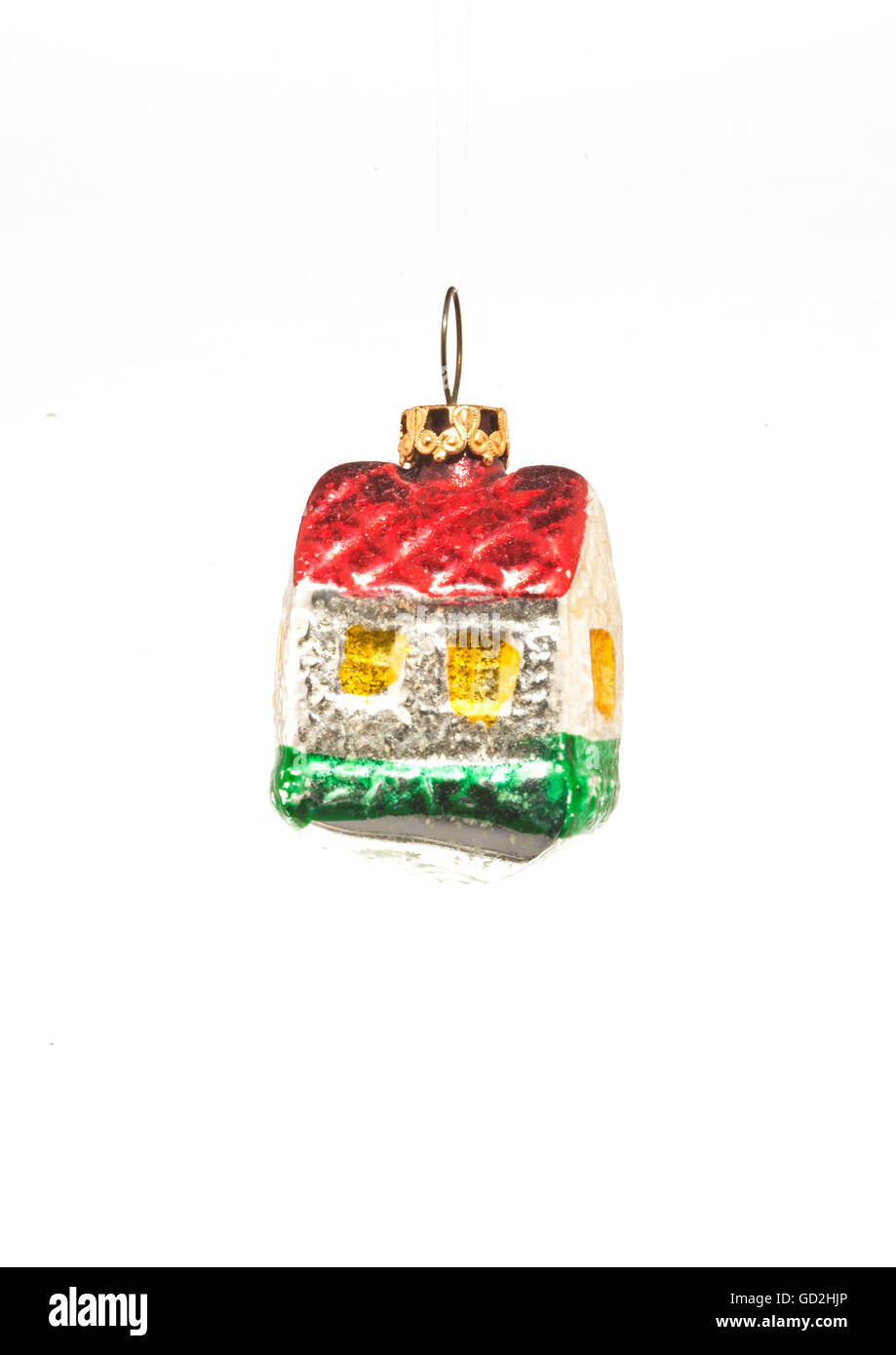 Natale, albero di Natale, palla glitter a forma di casa, anni '50, diritti aggiuntivi-clearences-non disponibile Foto Stock