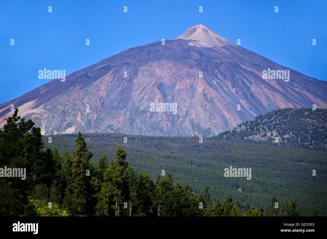 Vulcano Teide (3718 m), il Parco Nazionale del Teide, Teneriffe, Isole canarie, Spagna Foto Stock