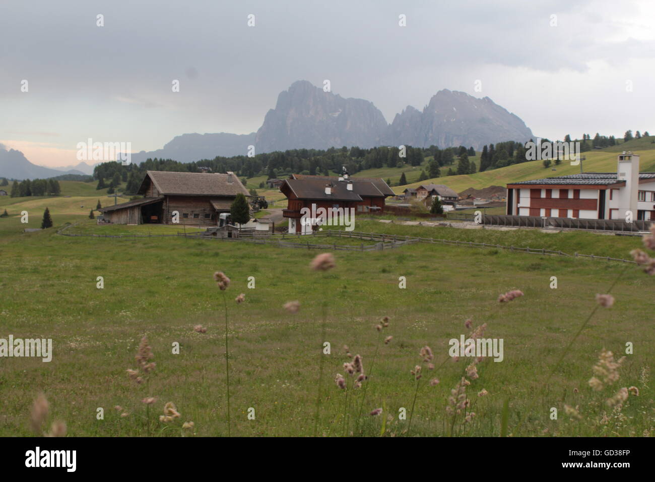 Alpe di Siusi panorama Foto Stock