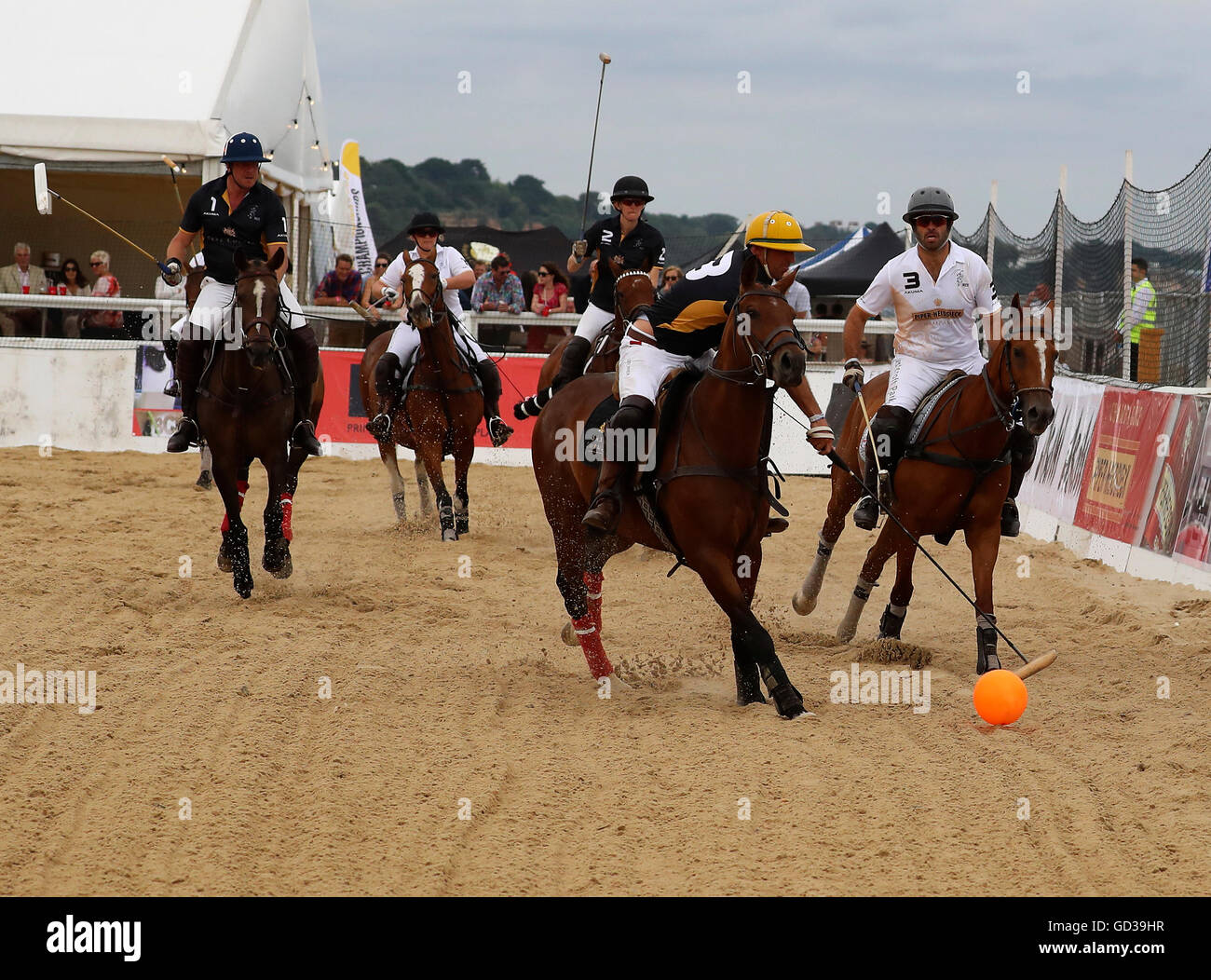 British Beach Polo Championships 2016 barene Poole Foto Stock